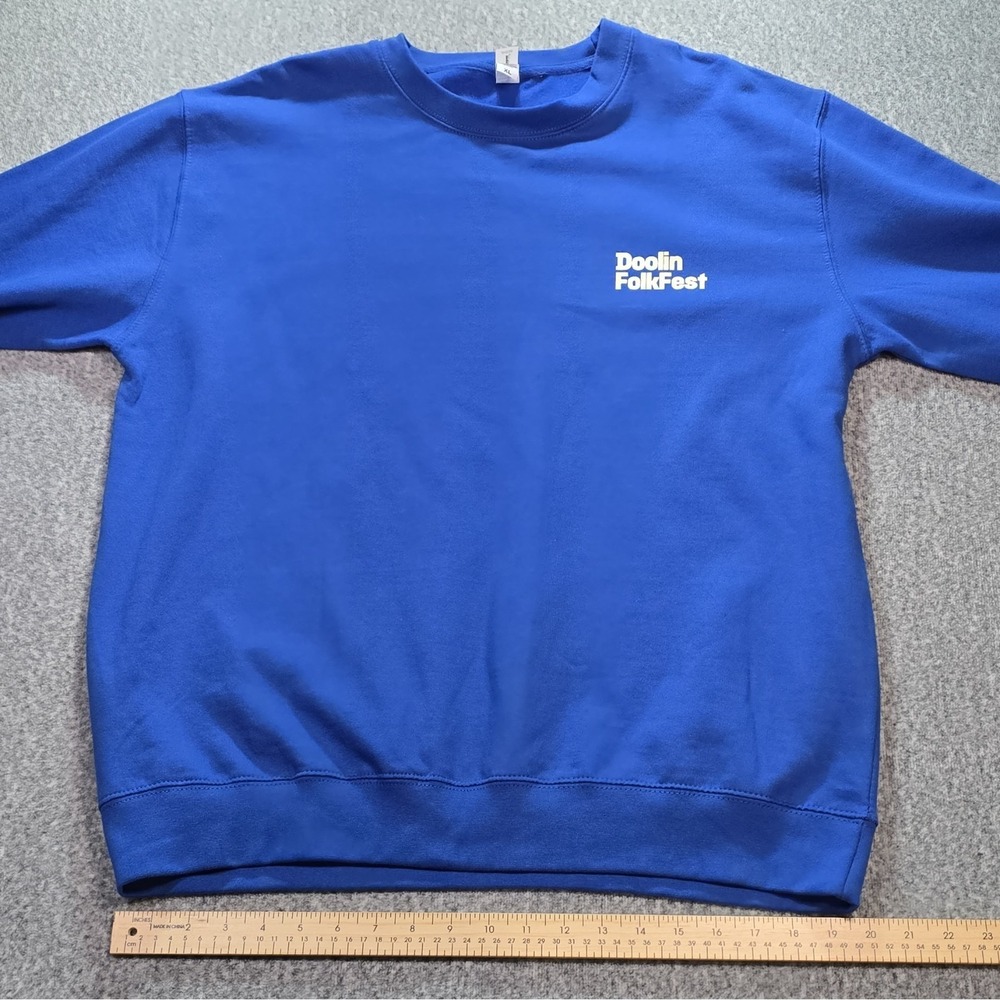 JustHoods JH030 Men's XL Blue Crew Neck Pullover Sweatshirt Doolin FolkFest